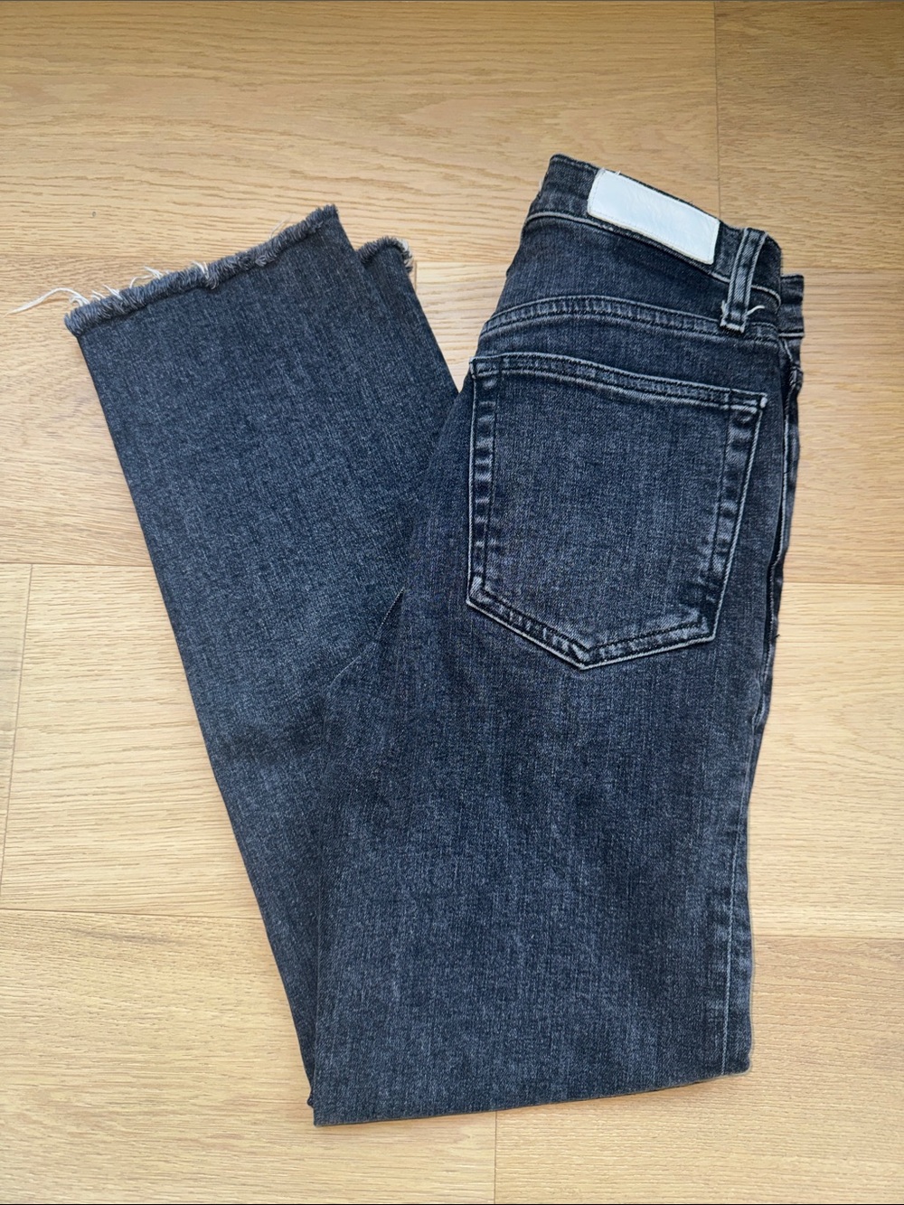 Re/Done Washed Black Straight Jeans